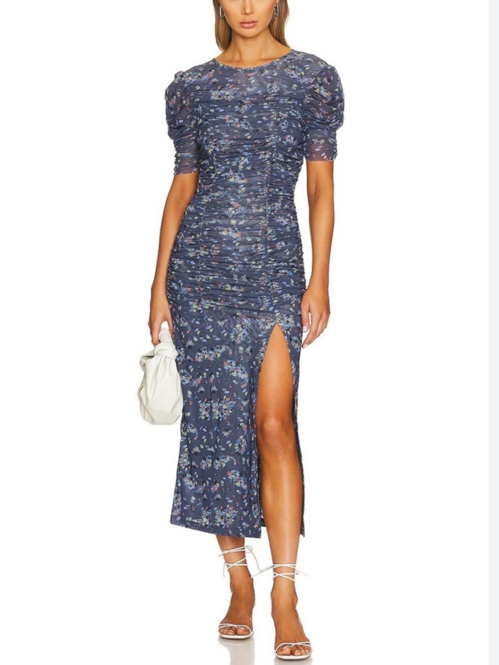 Free People Briella Midi Dress in Navy Combo Size S NWT